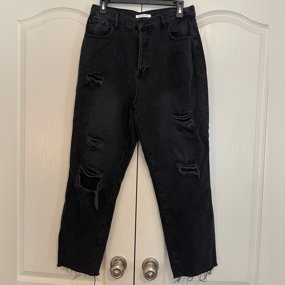 Pacsun black high rise straight jeans, size 30